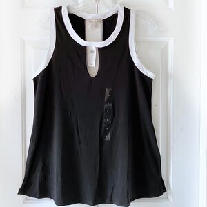 Banana Republic Womens Black White Sleeveless Top